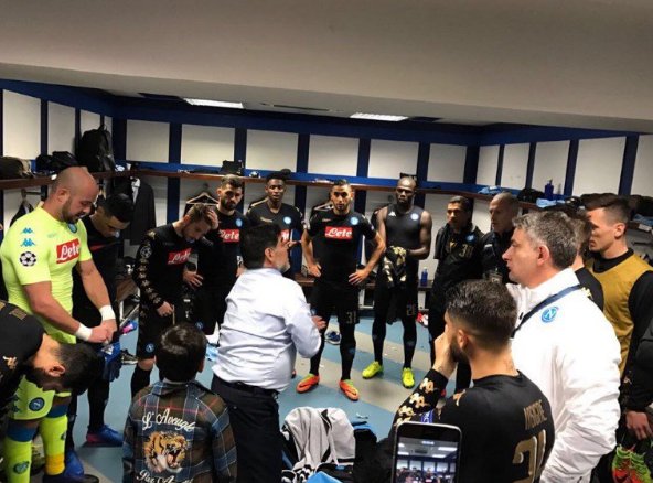Diego Maradona était dans le vestiaire de Naples avant le match au Real